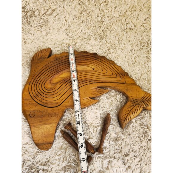 Wooden Collapsible Dolphin Bowl, Set of 2 - Picture 3 of 16